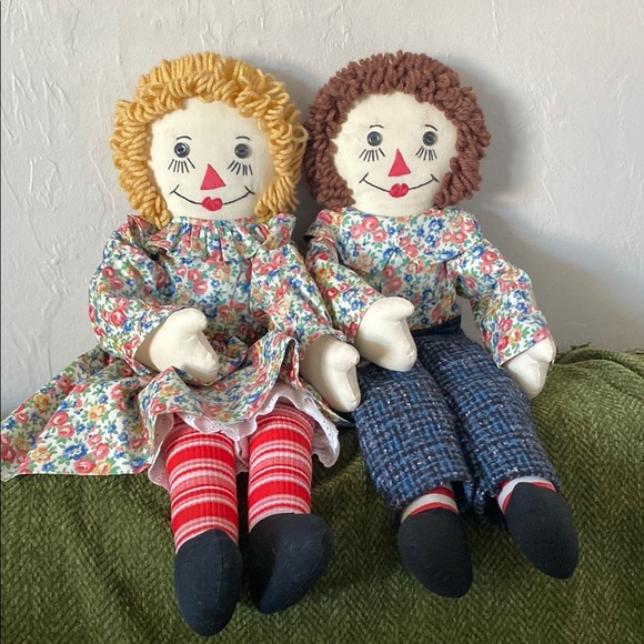 Floral Rag Dolls Set - Raggedy Ann and Andy - Picture 1 of 6